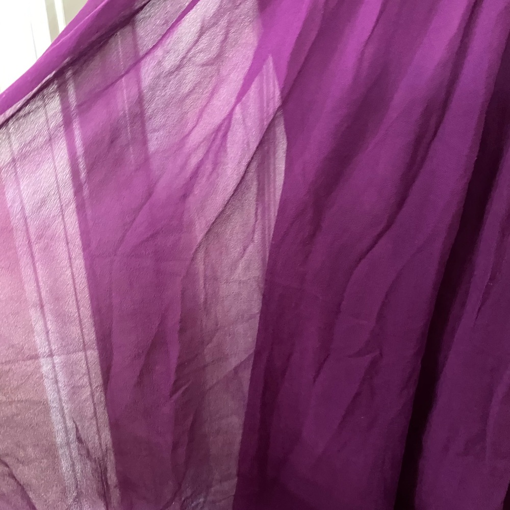 Donna Morgan Silk Chiffon Purple Dress Size 8 - Picture 4 of 6